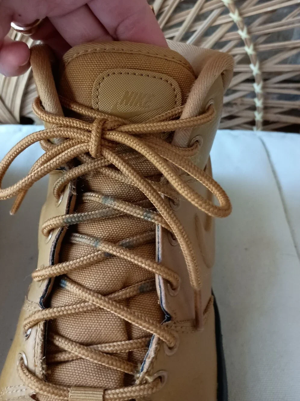 Nike Manoa Leather Outdoor Boots Kids Sizes Wheat/Black_5